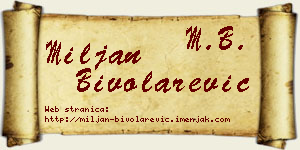 Miljan Bivolarević vizit kartica